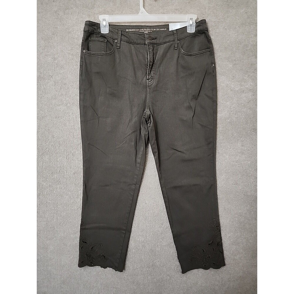 Chicos So Slimming Girlfriend Slim Leg Ankle Jeans Womens 2.5 US 14 Green NEW